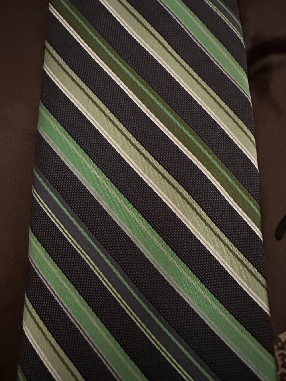 Green and Black Striped Men's Tie NWT - Picture 6 of 6